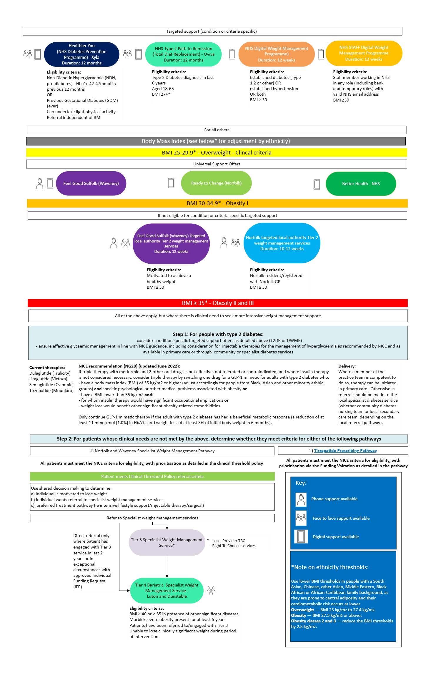 Alternative weight management services support pathway in Norfolk and Waveney (for 18+)